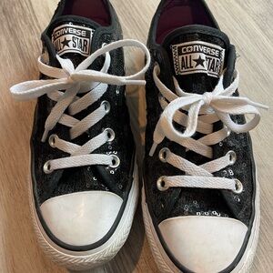 CONVERSE ALL-STARS - Black Sequins - Size 6